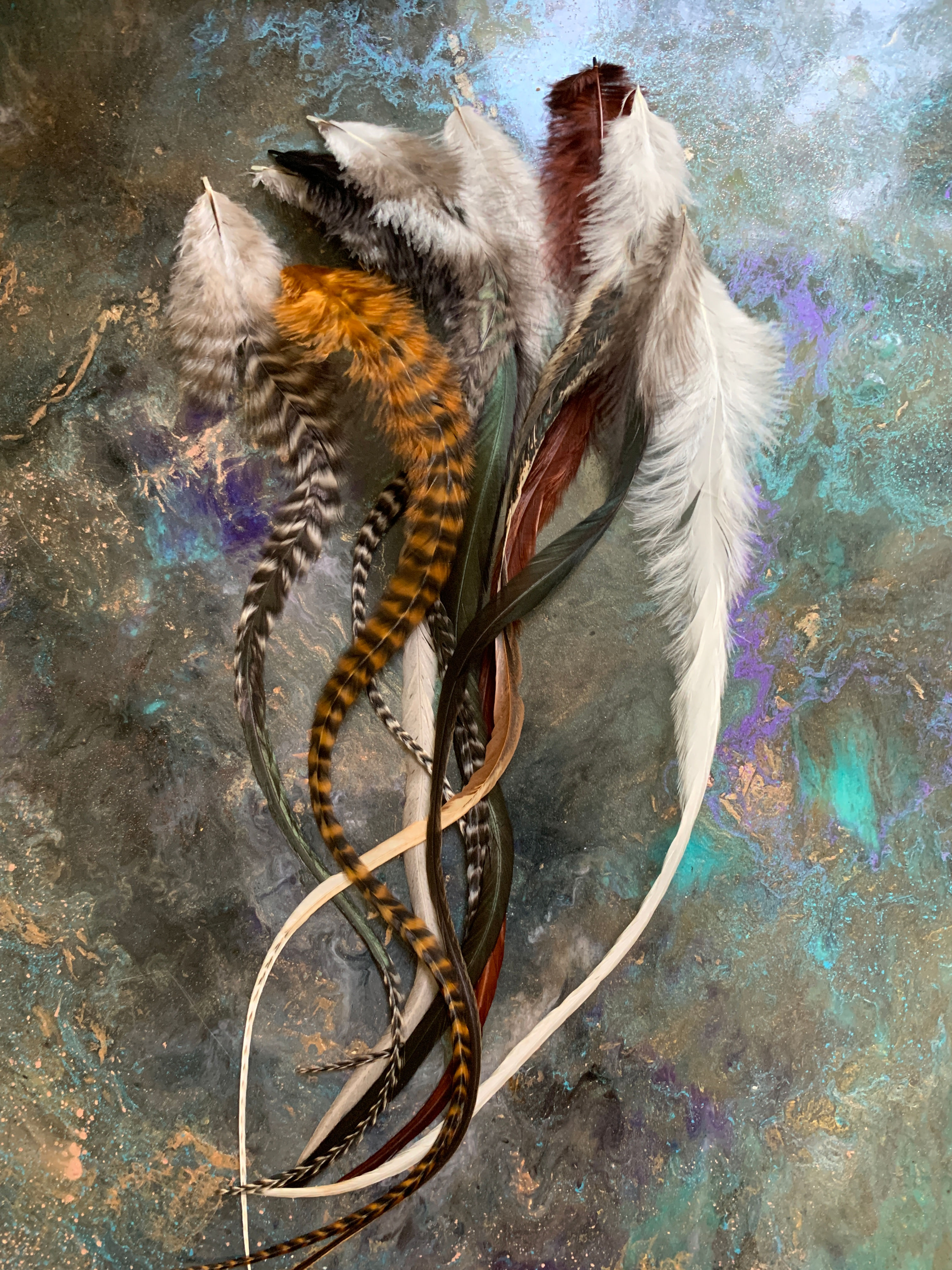 Wide hair feather extensions earring feathers XXL Fluffy Rooster Feathers 10