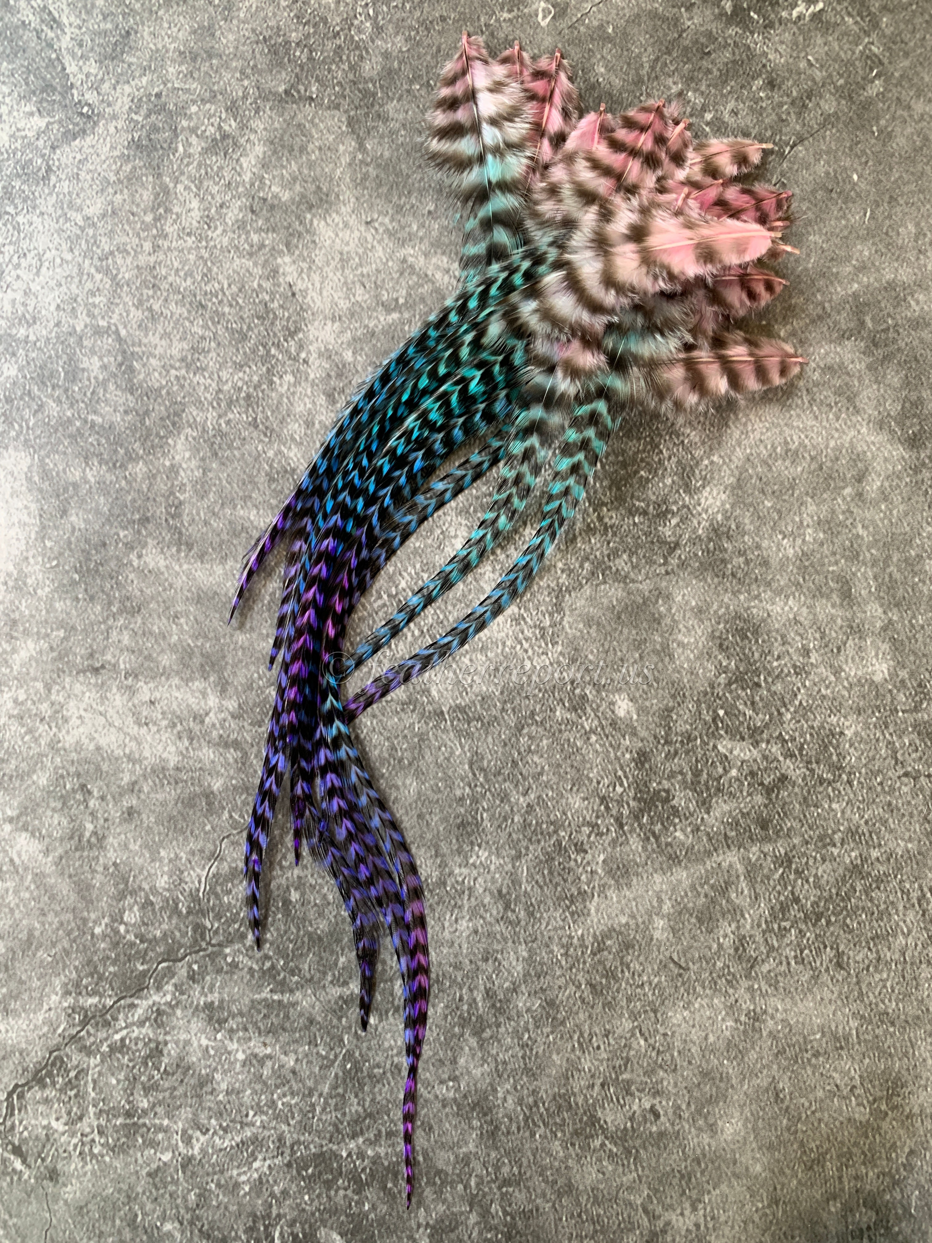 Grizzly Rooster Craft Feathers OOAK 