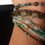 Thumbnail: Turquoise Moonstone Gypsy Bangle Bracelet Beaded