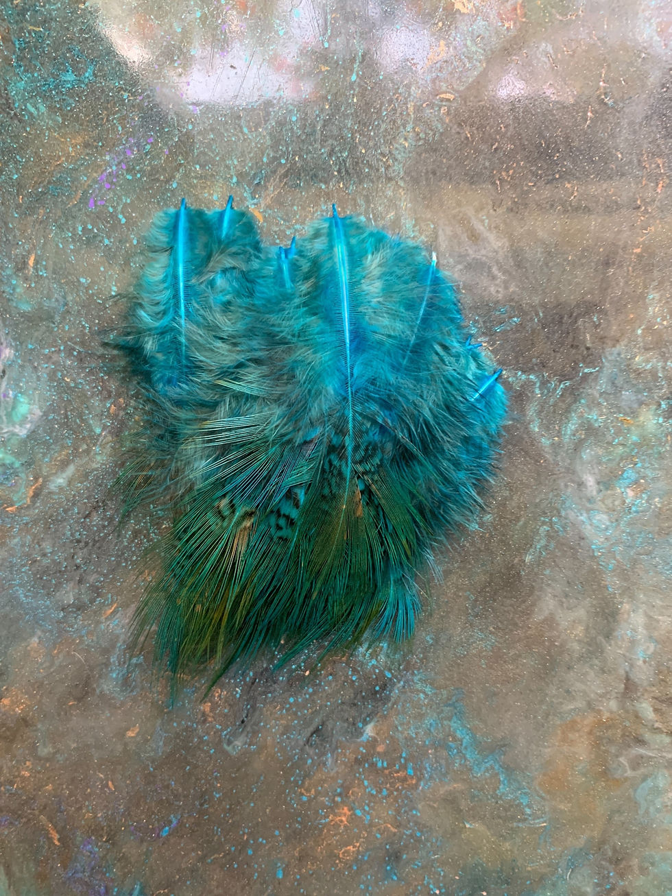 Thumbnail: Turquoise Pheasant Feathers Small Craft Feathers Dyed Blue Green