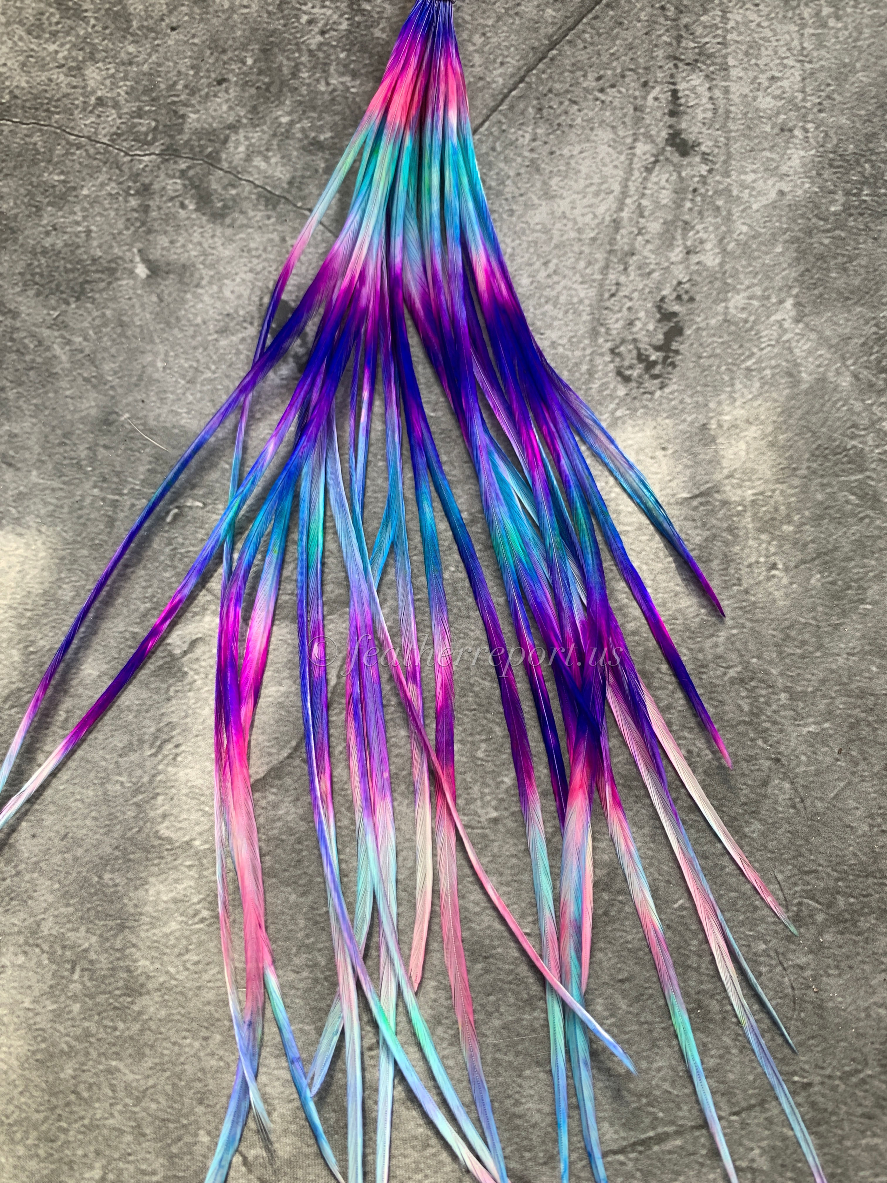 Hair Feathers Rainbow Extensions For Earrings - Moonlight Mermaid 25