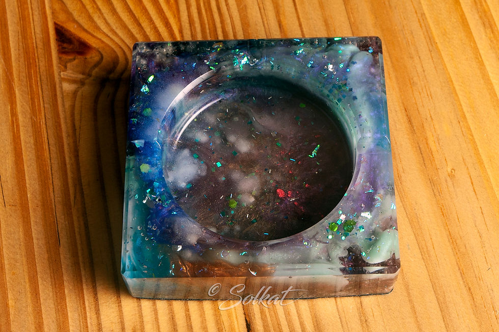 Thumbnail: Galaxy Art Ashtray Resin Blue Purple Glitter Weed Tray PotHead Gift