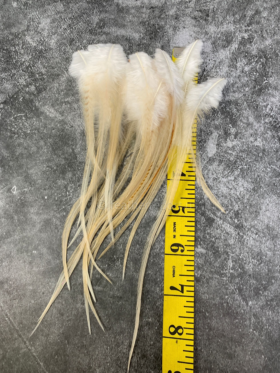 Thumbnail: Light Ginger Rooster Saddle Natural Real Feathers