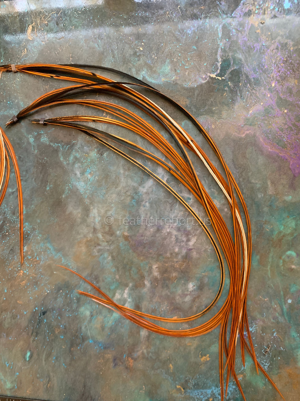 Thumbnail: Xxl furnace brown feather hair extensions - 5 pack 14-16”