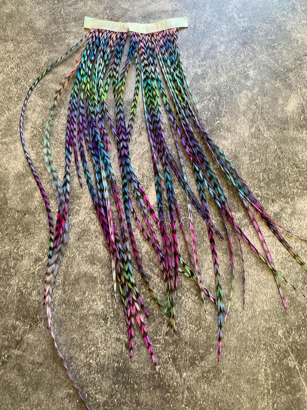Thumbnail: 35 unique mermaid feather hair extensions 4to10inch