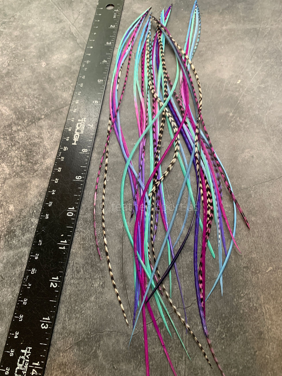 Thumbnail: Bonded Feather Extension Hair Accessories 6 Super Thin Bundles 