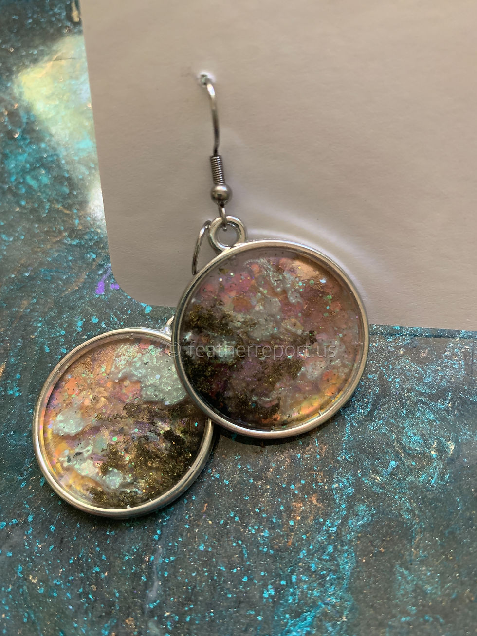 Thumbnail: Galaxy Earrings Boho Dangles Silver