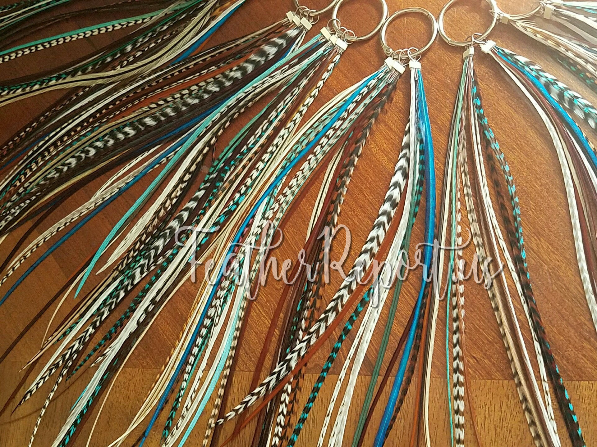 Turquoise Aqua Natural Real Hair Feathers Bundle of 30 Natural Dyed