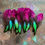 Thumbnail: Laced hen saddle Feathers rainbow dyed orchid blue green ombre craft feathers