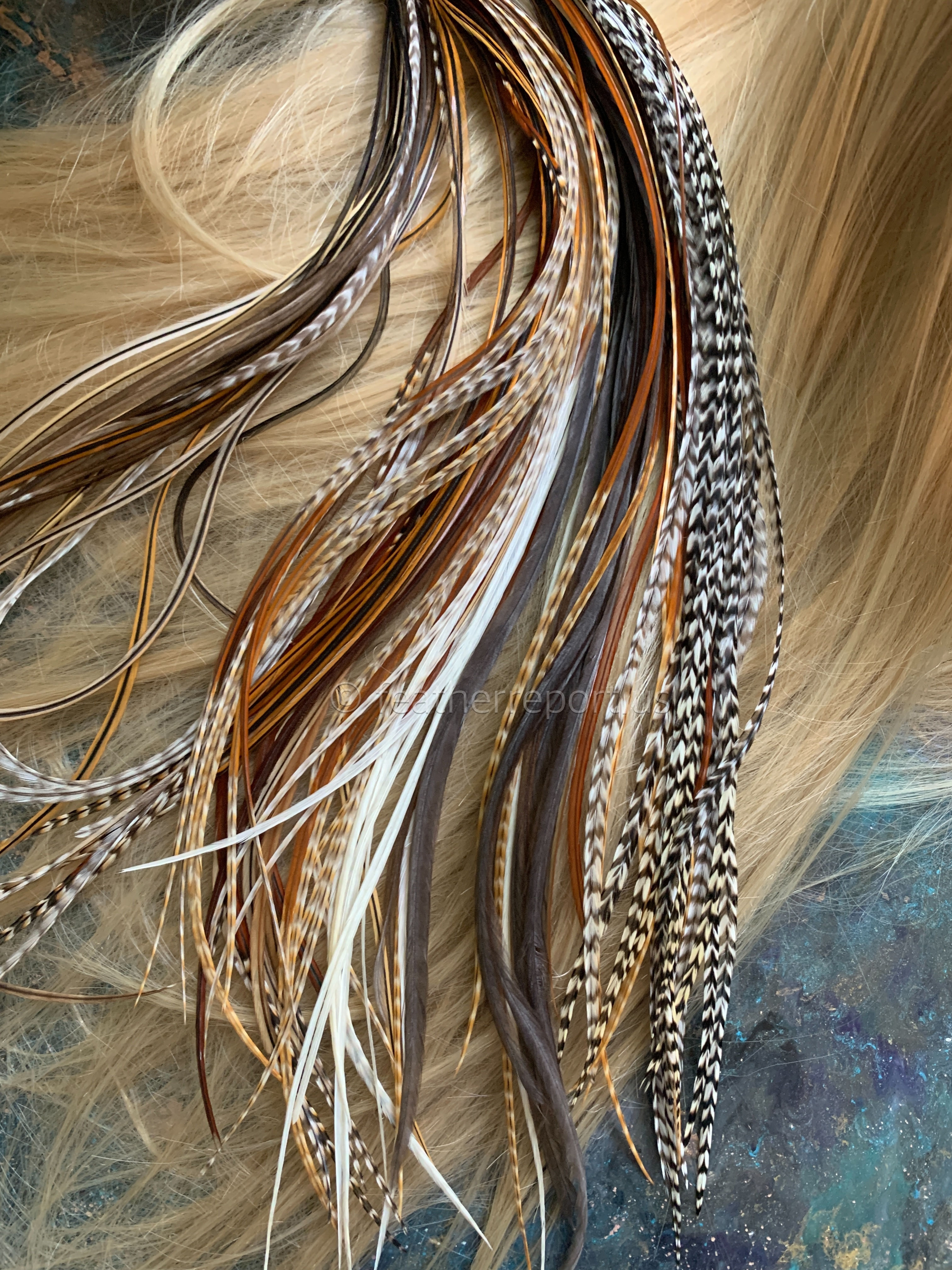 XXL Natural Hair Feather Extensions Bulk 100 Pack Super Long Rooster Feathers