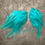 Thumbnail: Faintly Barred Aqua Tropic Feathers Rooster Craft Supplies, one of a kind