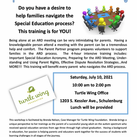 Parent Partner Training Offered by Turtle Wing
