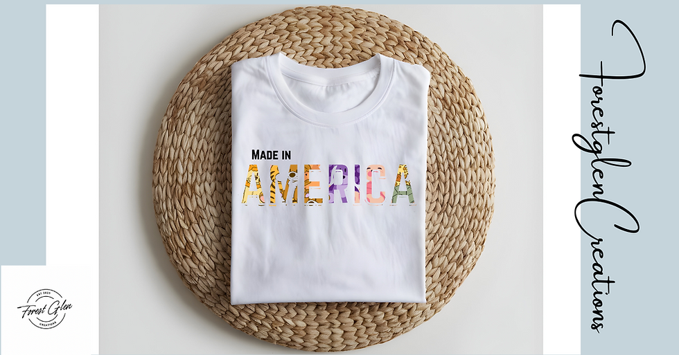 Animal character made in American kids tees
