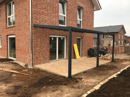 Aluminium Überdachung  6,0m x 3,0m mit Glaseindeckung in Gehrde