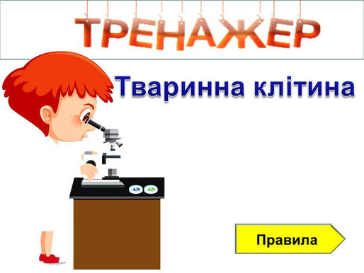 Розвиваюча біологічна гра - тренажер «Рослинна клітина» та «Тваринна клітина».