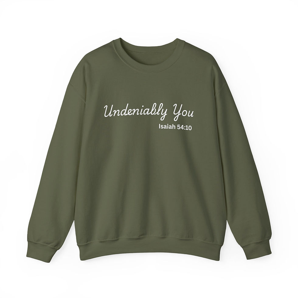 Thumbnail: Inspirational Crewneck Sweatshirt - Undeniably You, Bible Verse Sweatshirt