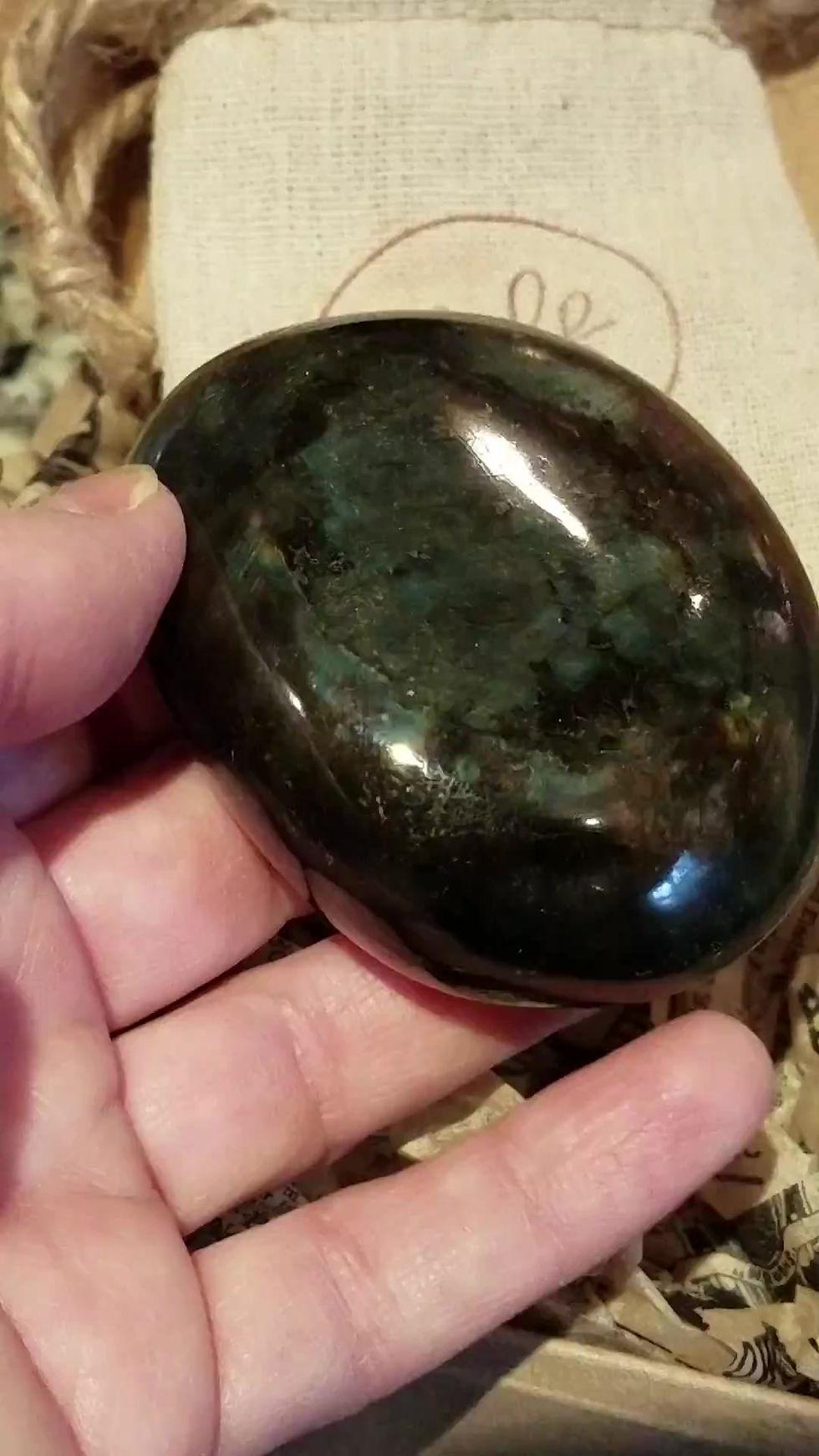 Thumbnail: Labradorite/Spectralite Large Palmstone Pebbles Irregular Shape