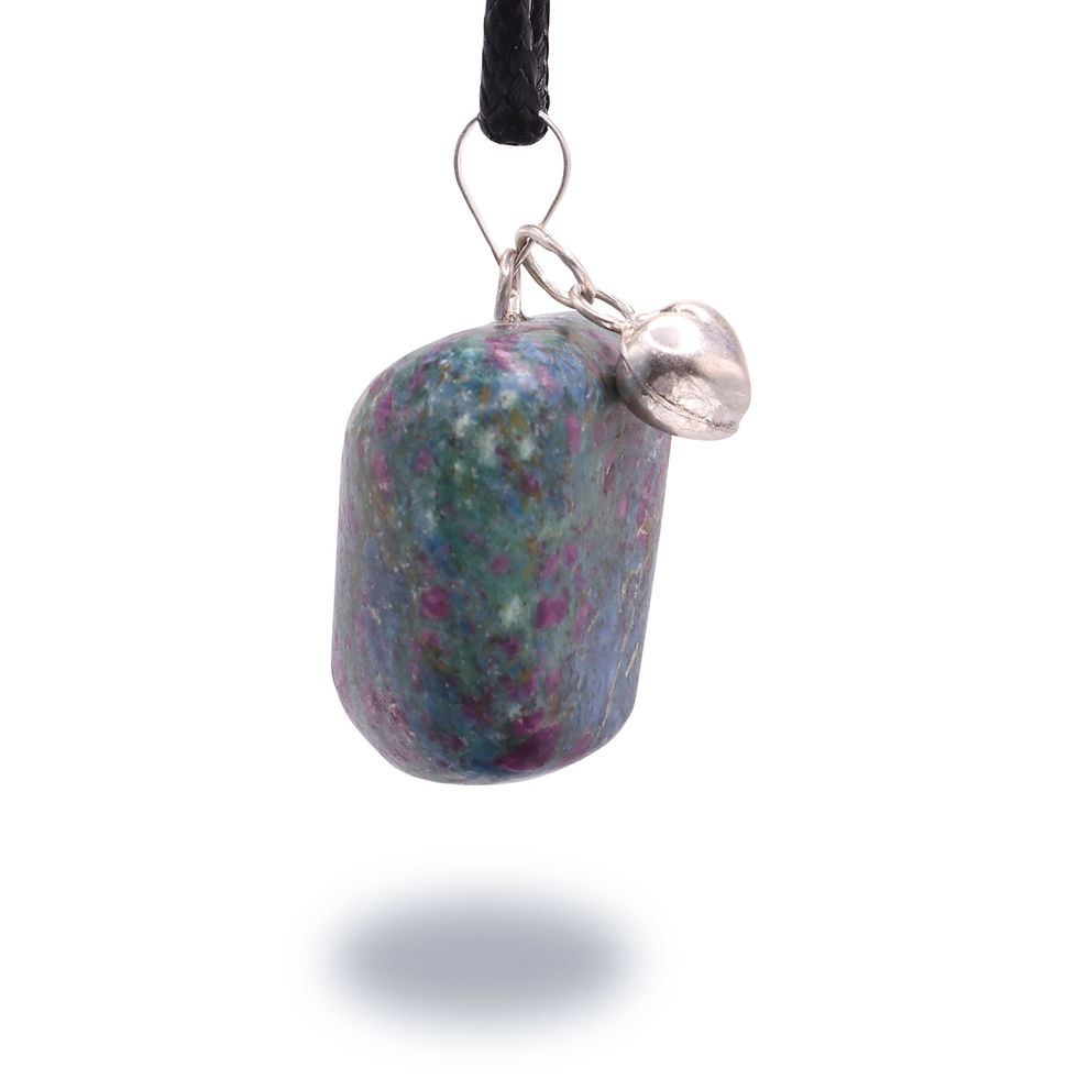 Thumbnail: Ruby Fuchsite Pendant with Sterling Silver Heart Charm
