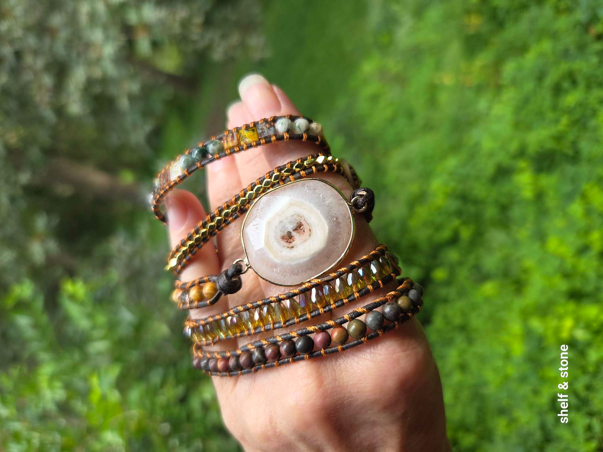 White Opal Wrap Bracelet