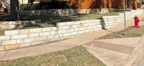 Limestone Retaining Wall in Cedar Park