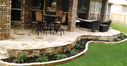 Oklahoma Flagtone Patio & Plant Beds in Round Rock