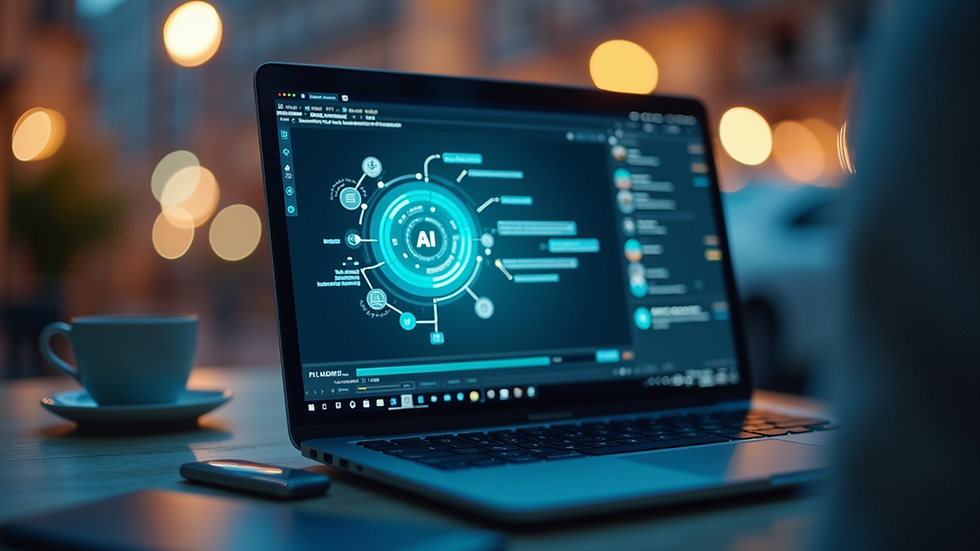 close-up view of a laptop screen showing an AI chatbot interface