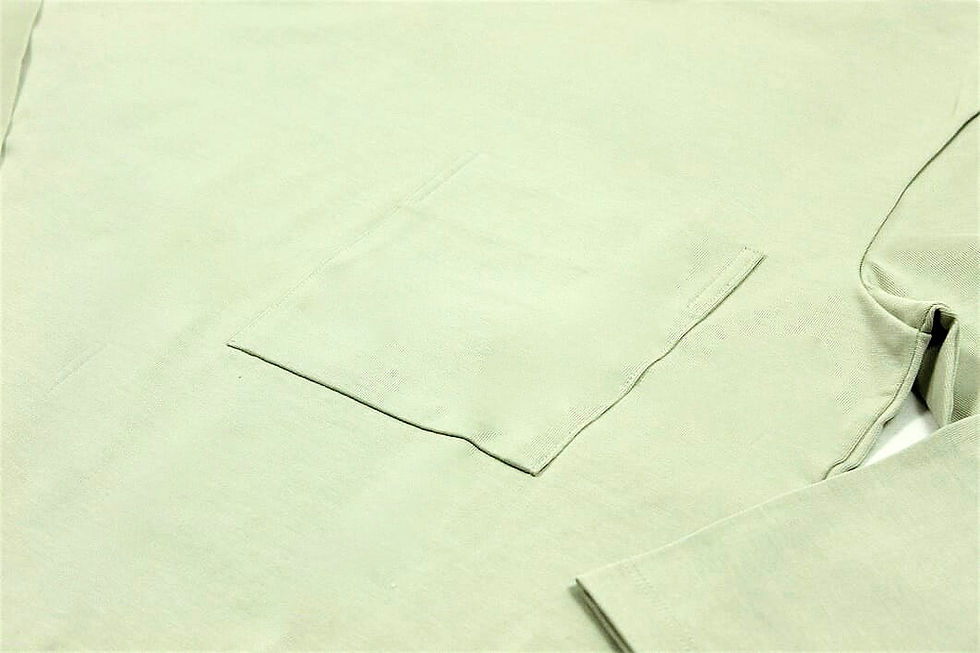 Thumbnail: CURLY&Co LONG SLEEVE TEE with "CHU-SEN" HEM (Light grey)