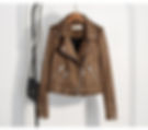 Brown suede moto jacket