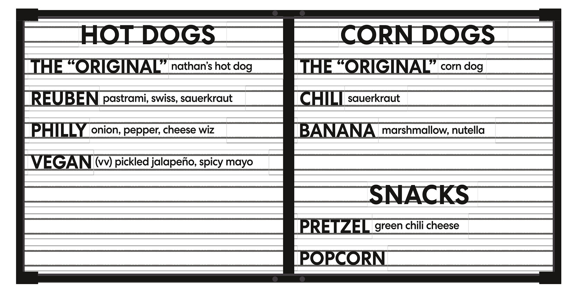 Virgin Social Club Bar Menu