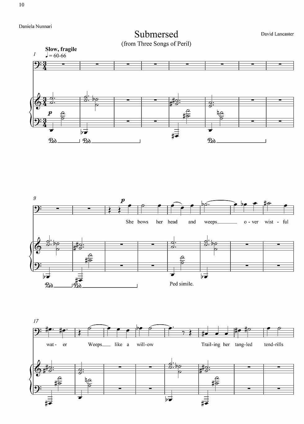 Thumbnail: Three Songs of Peril - for baritone and piano
