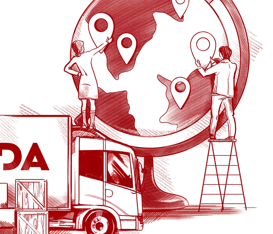 REJVALDA global logistics network — connecting the world
