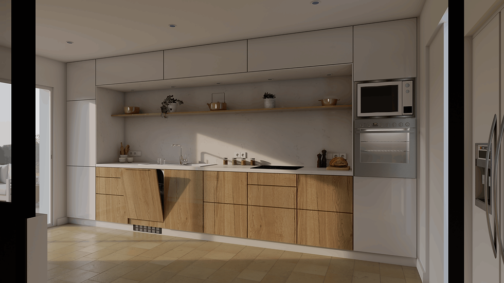 Cuisine ouverte rendu 3D