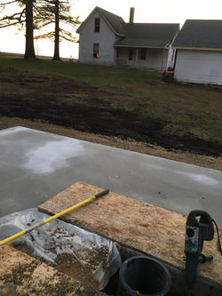 Poured concrete foundation