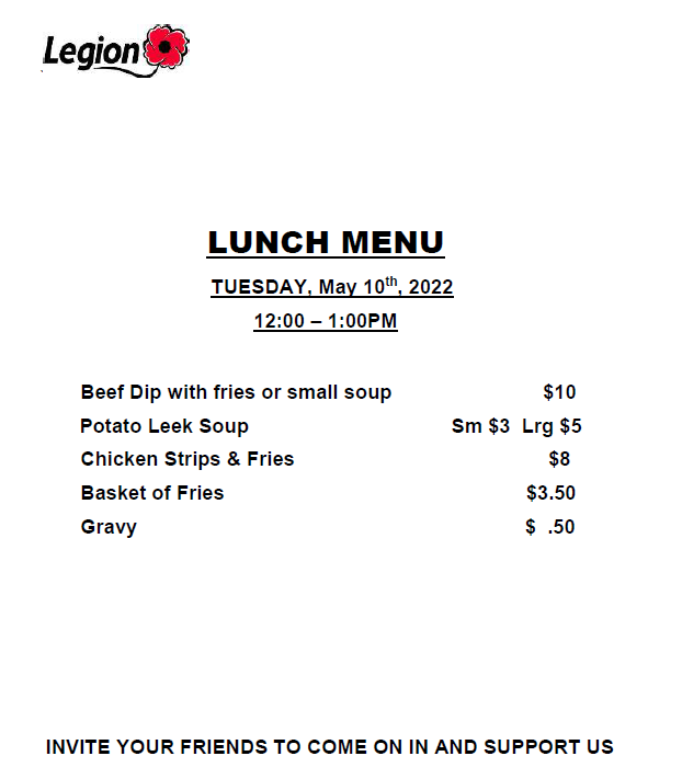 Tuesday Lunch May 10