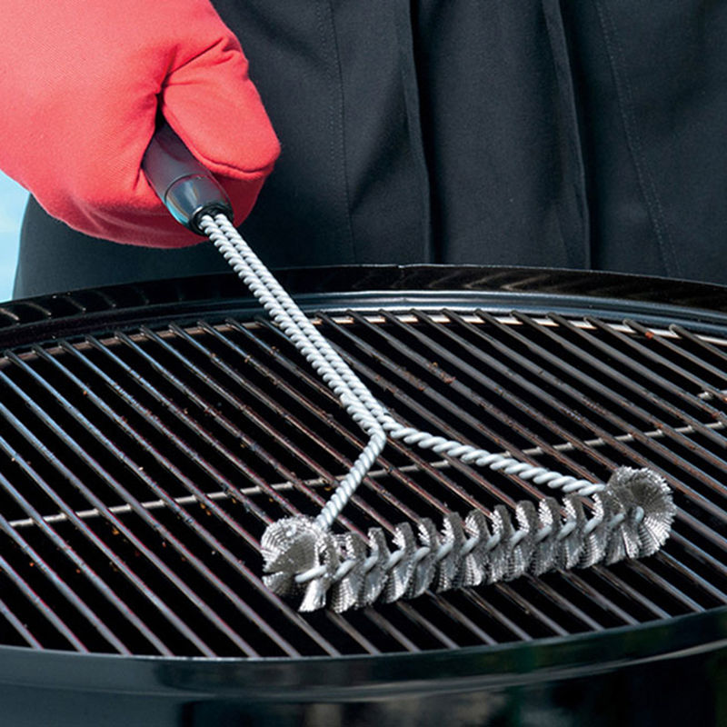 Barbecue Grill BBQ Brush Clean Tool Grill Accessories Stainless Steel Bristles N