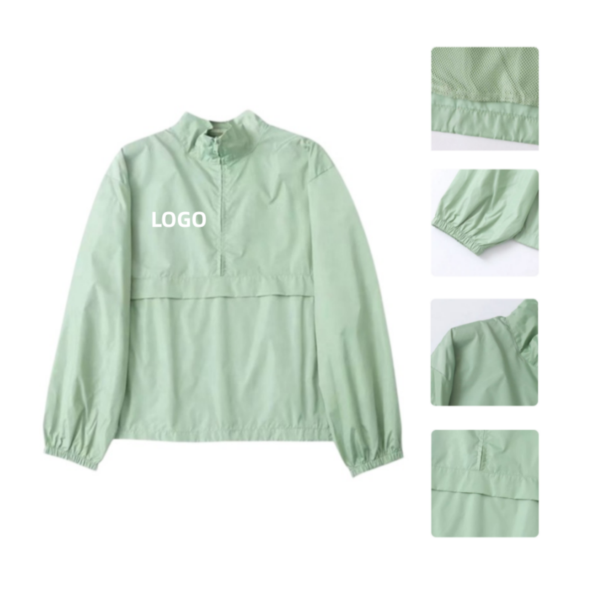 UPF 50+ Ripstop Half-Zip Windbreaker Jacket