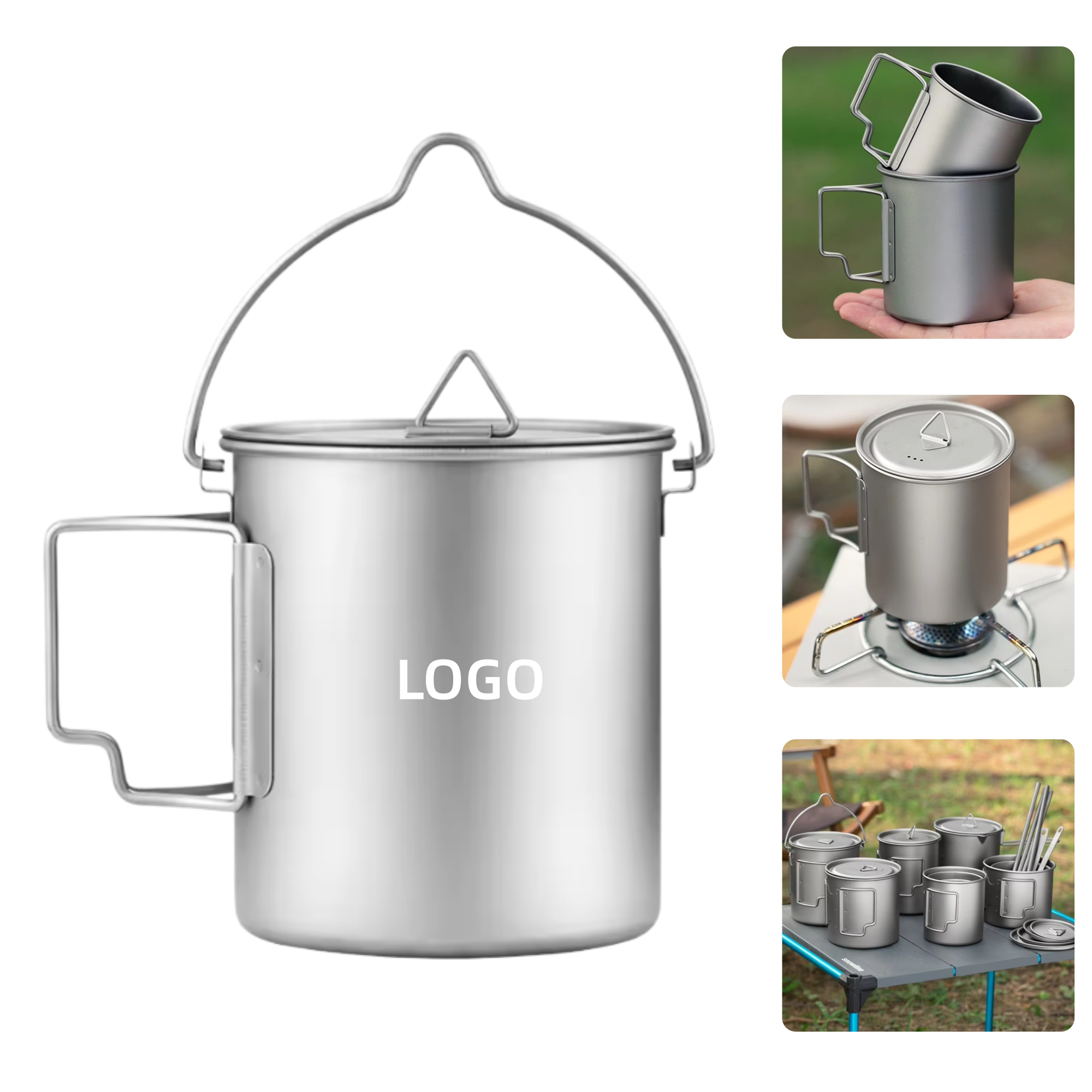 750 mL Portable Metal Camping Mug with Lid