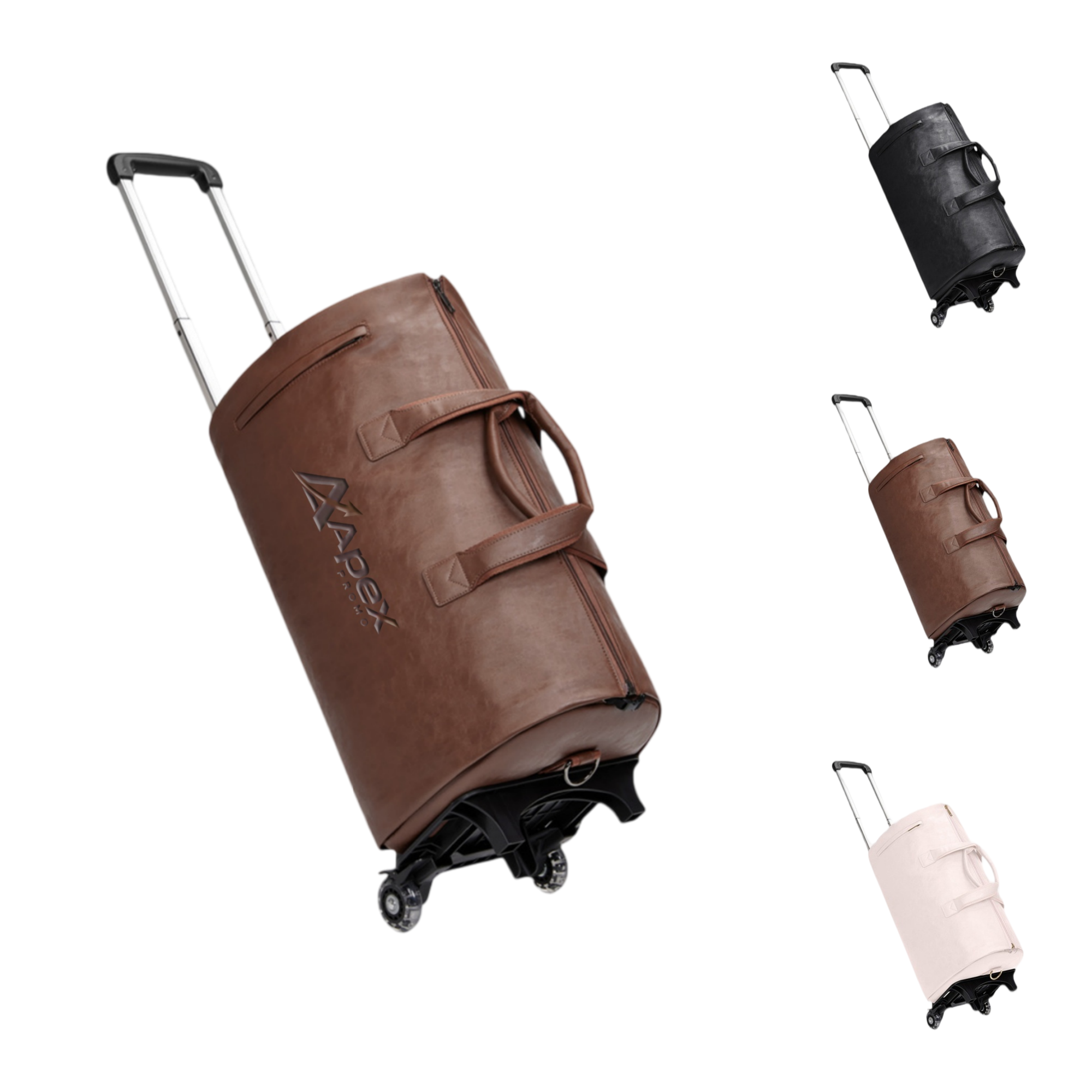 Leather Duffle Bag with Wheels