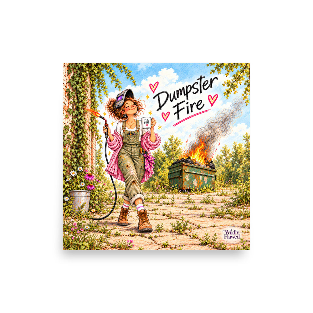Dumpster Fire 10X10 print, unframed