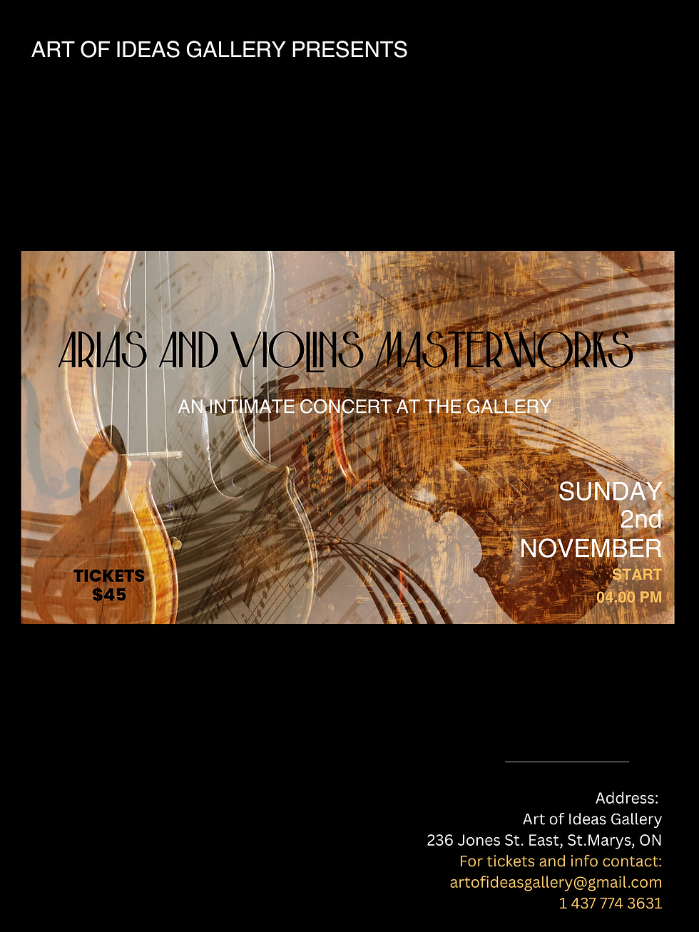 ARIAS AND VIOLIN MASTERWORKS - An Intimate Concert at the Gallery