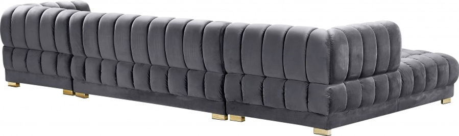 Thumbnail: Gwen Velvet 3pc. Sectional