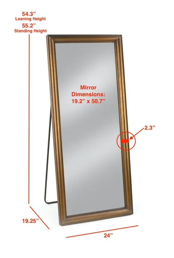 Miniatura: 55" Gold Framed Floor Mirror with Easel Back
