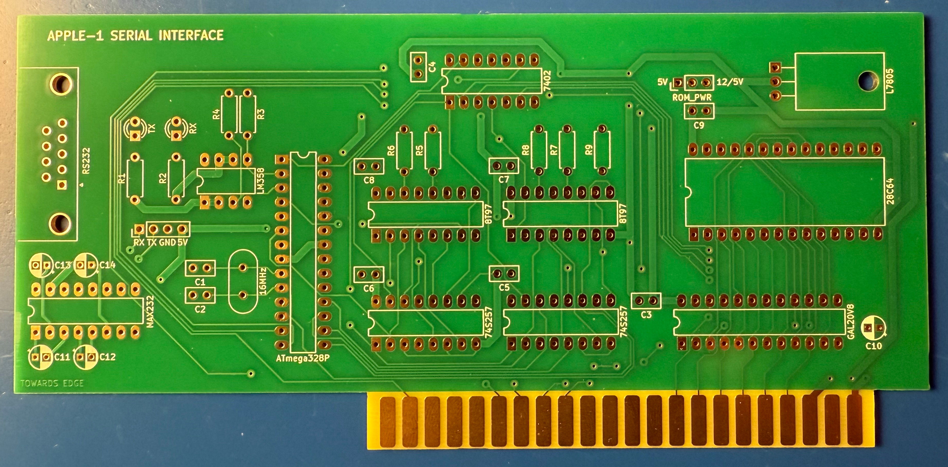 Serial Interface PCB for the Apple-1 | Gold Plated