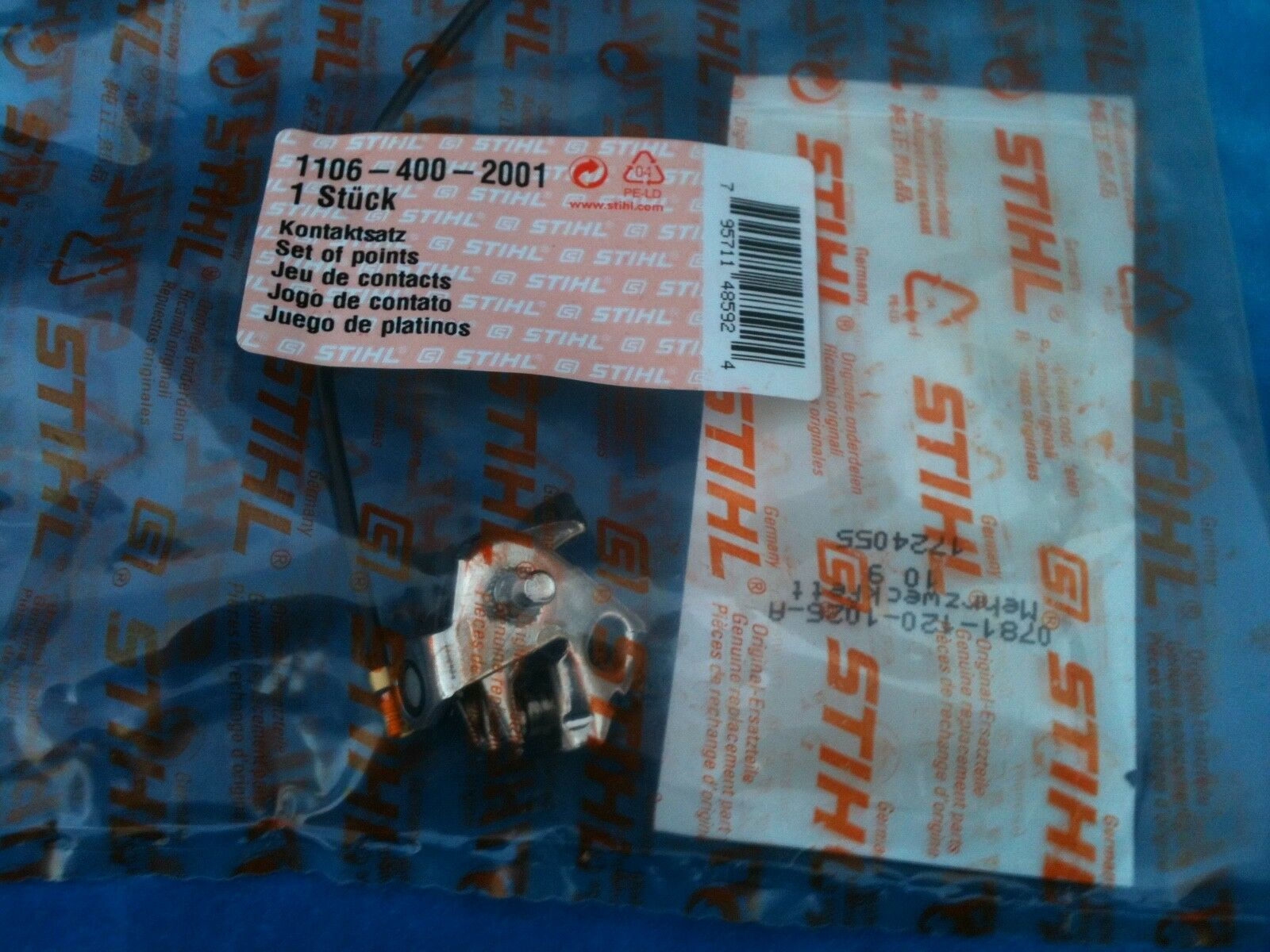 STIHL Genuine 070 090 090G Genuine Contact Breaker Points #1106 400 2001
