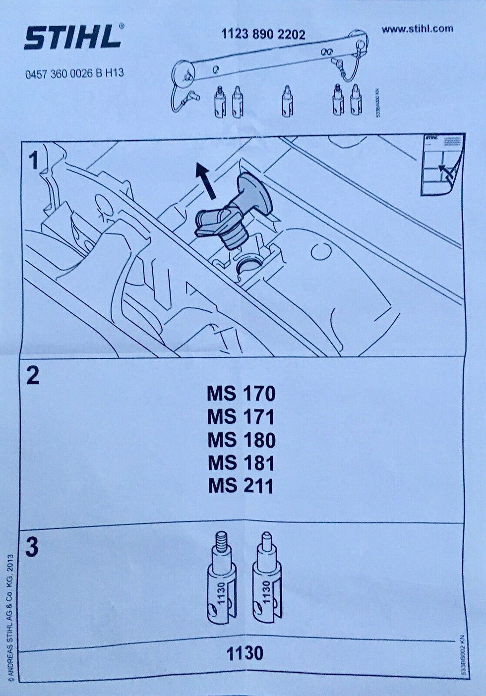 Thumbnail: STIHL Oil Pump Special Service Tool, MS170 to MS230 # 1122 890 2202