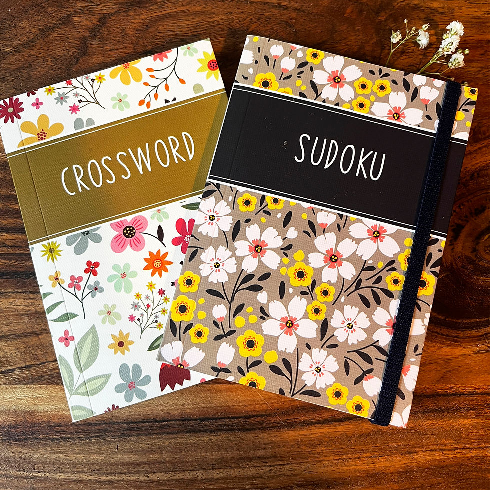 A6 Crossword & Sudoku Books with elastic closure