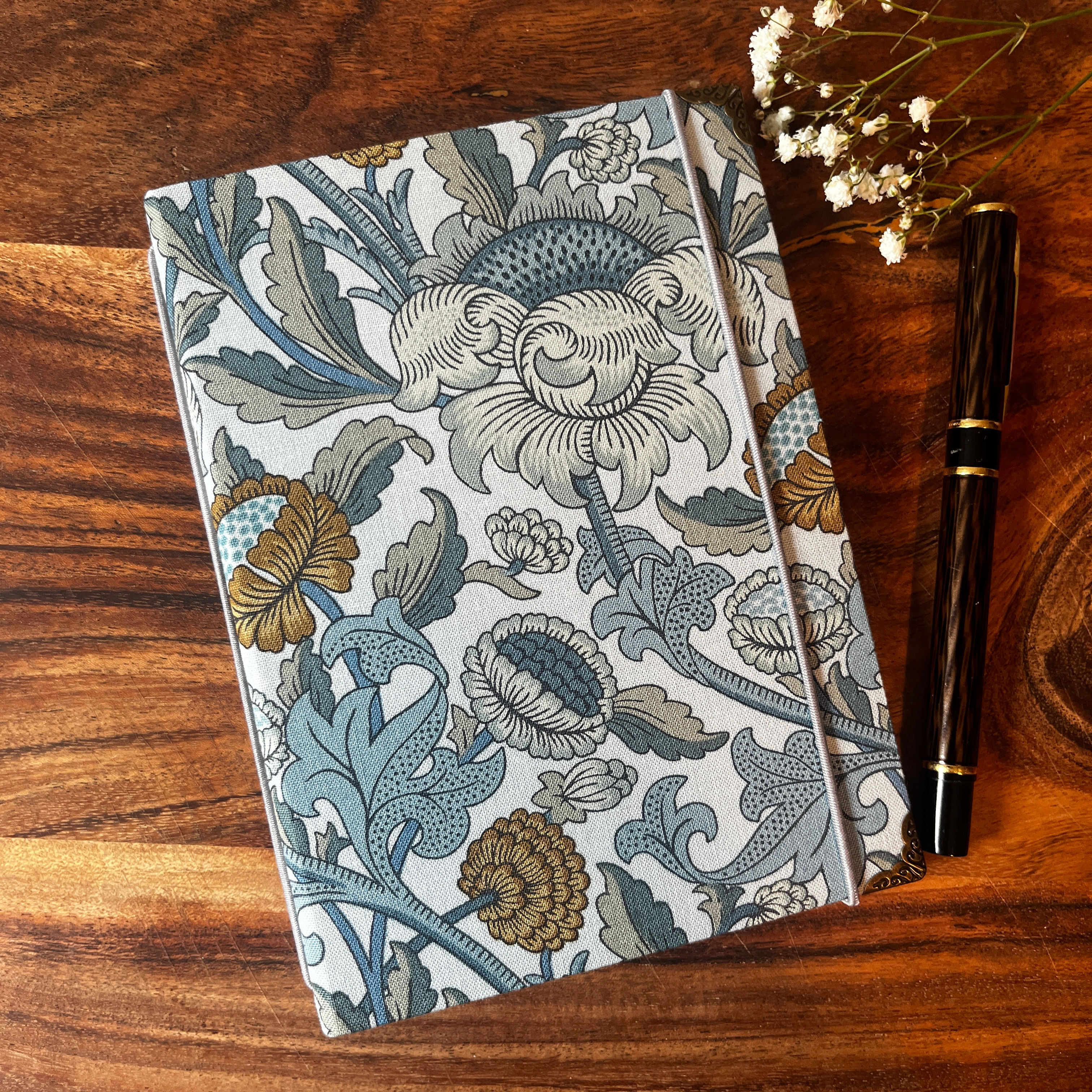 William Morris Fabric Cover A6 Refillable Notebook