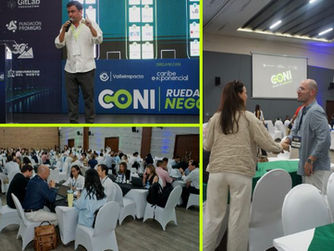 Empresarios en mesa de negociación durante CONI Rueda de Negocios en Barranquilla, evento de Caribe Exponencial