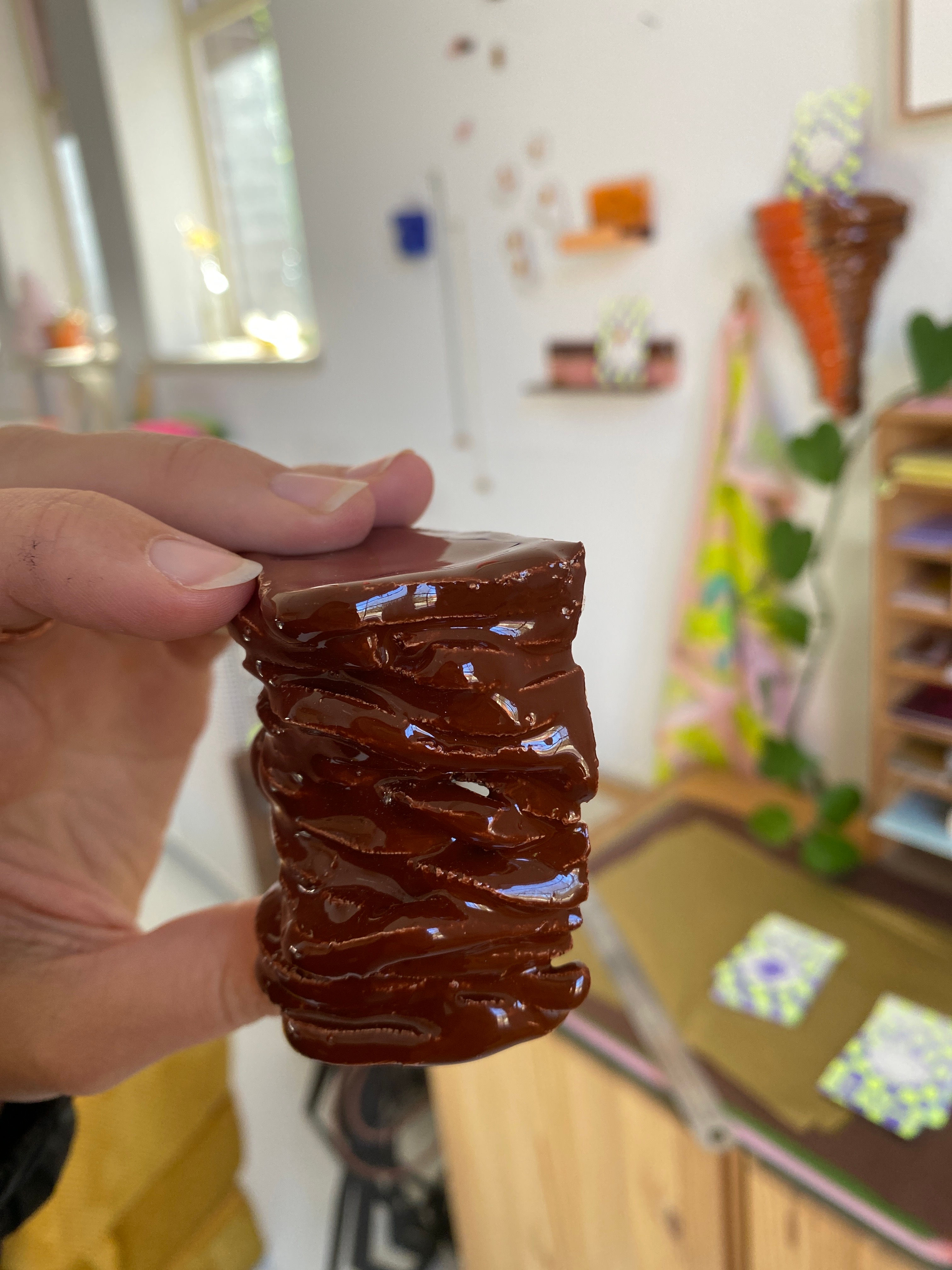 Wandplankje keramiek hazelnoot #33