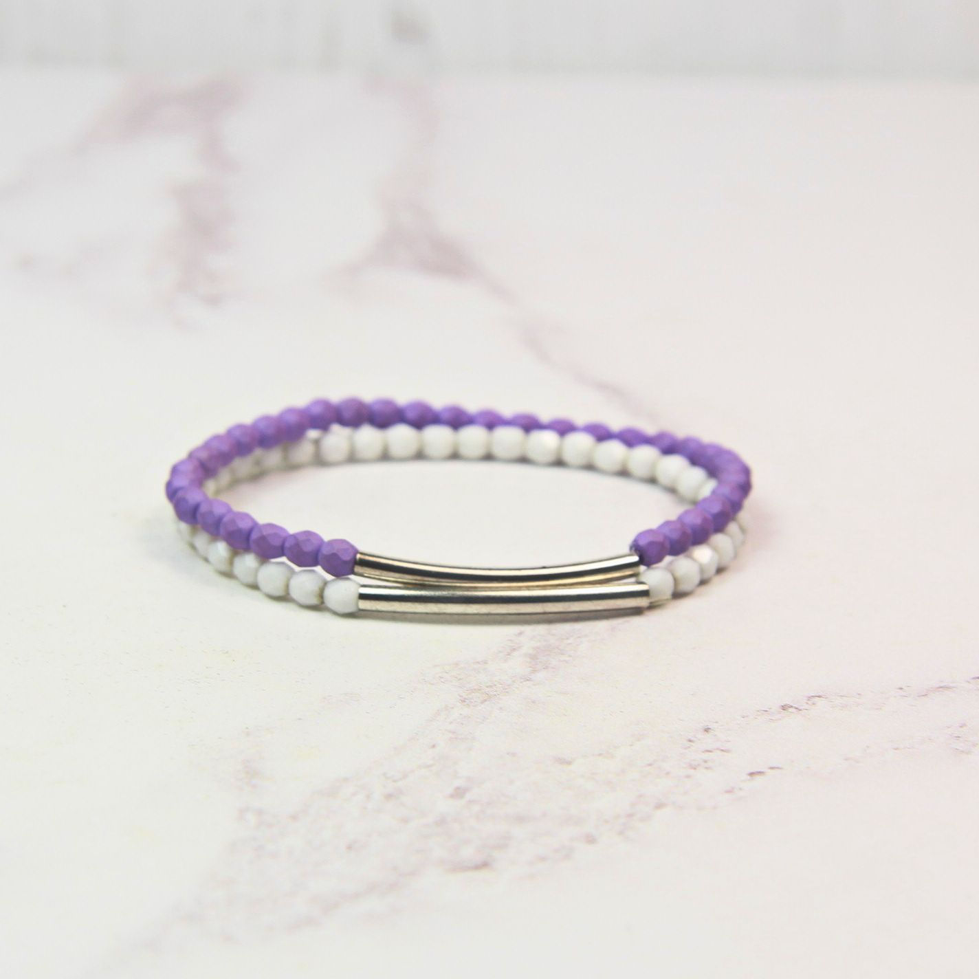 PASTEL SILVER SYMPHONY STACKING BRACELET